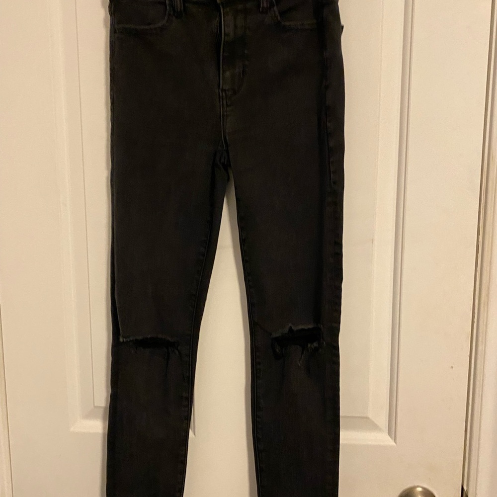 American Eagle Outfitters Black Ripped Skinny Jeans